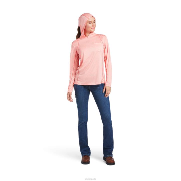 camiseta con capucha rebar Evolution Sun Ariat mujer melón de verano tapas 044J3261