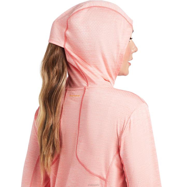 camiseta con capucha rebar Evolution Sun Ariat mujer melón de verano tapas 044J3261