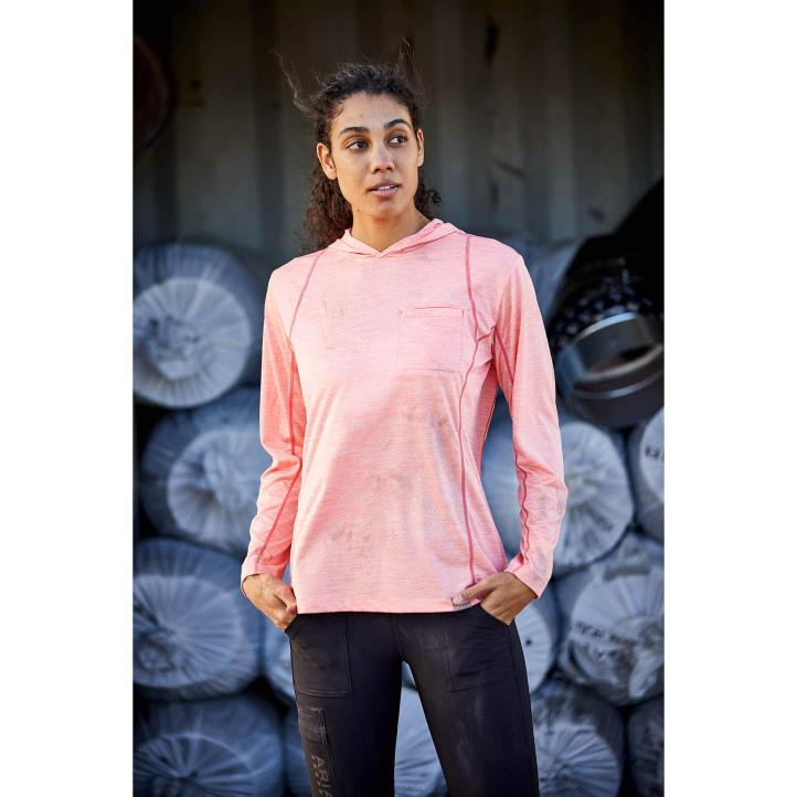 camiseta con capucha rebar Evolution Sun Ariat mujer melón de verano tapas 044J3261