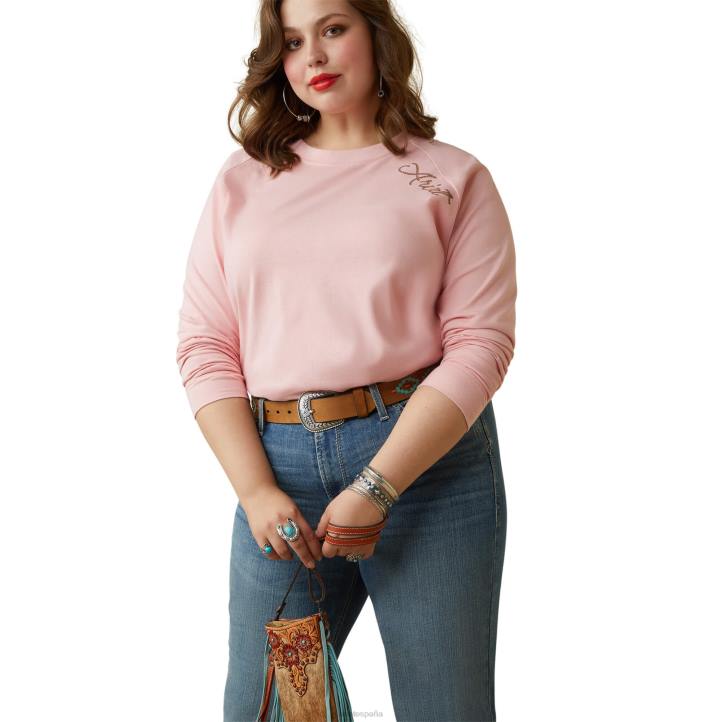 camiseta con escudo ropey Ariat mujer rubor coralino tapas 044J2827