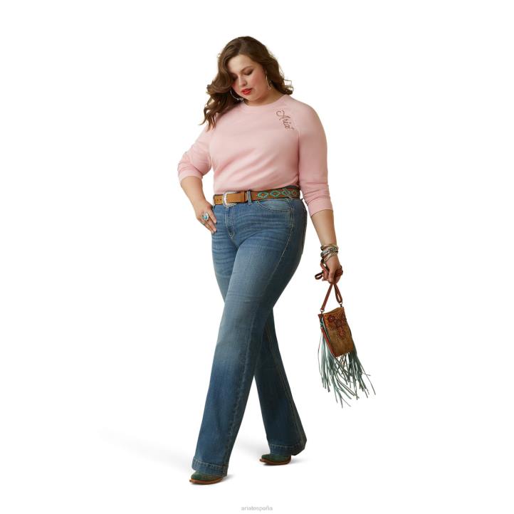 camiseta con escudo ropey Ariat mujer rubor coralino tapas 044J2827