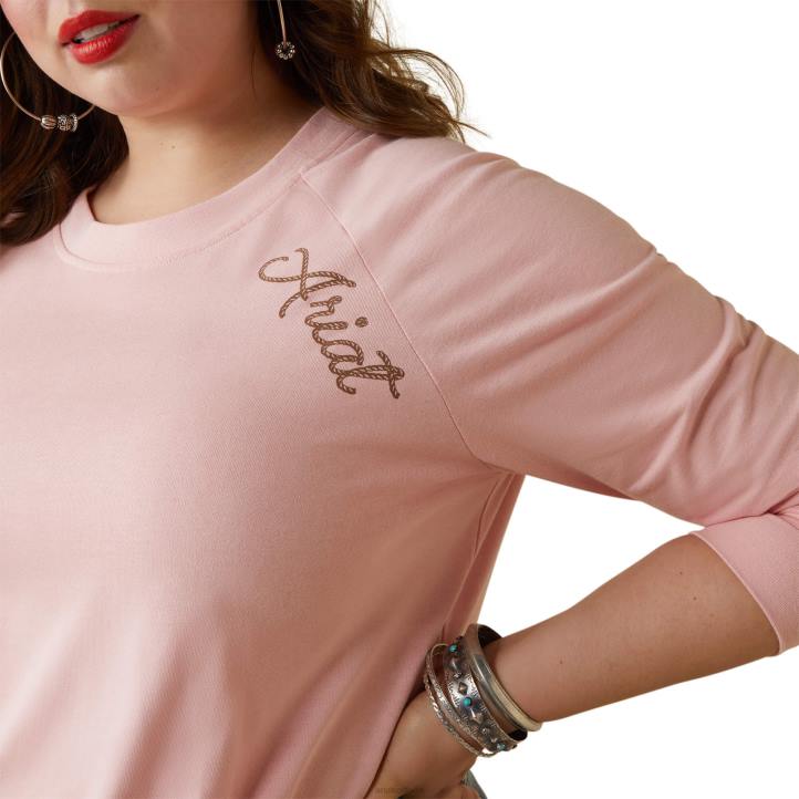 camiseta con escudo ropey Ariat mujer rubor coralino tapas 044J2827
