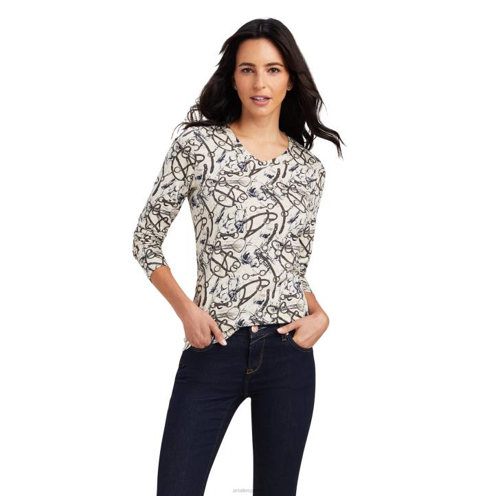 camiseta con estampado melange Ariat mujer avena tapas 044J2995