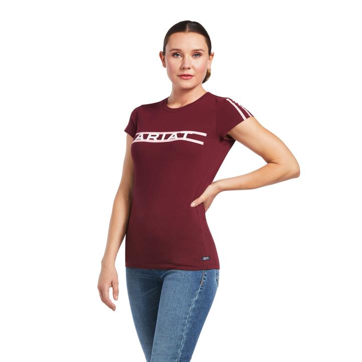 camiseta con logo Ariat mujer zinfandel tapas 044J2900