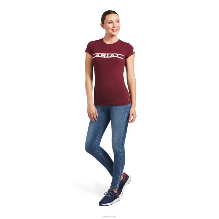 camiseta con logo Ariat mujer zinfandel tapas 044J2900