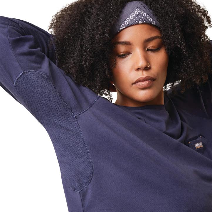 camiseta con logo de rebar workman usa Ariat mujer humor índigo tapas 044J3258