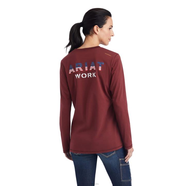 camiseta con logo de rebar workman usa Ariat mujer puerto tapas 044J3237