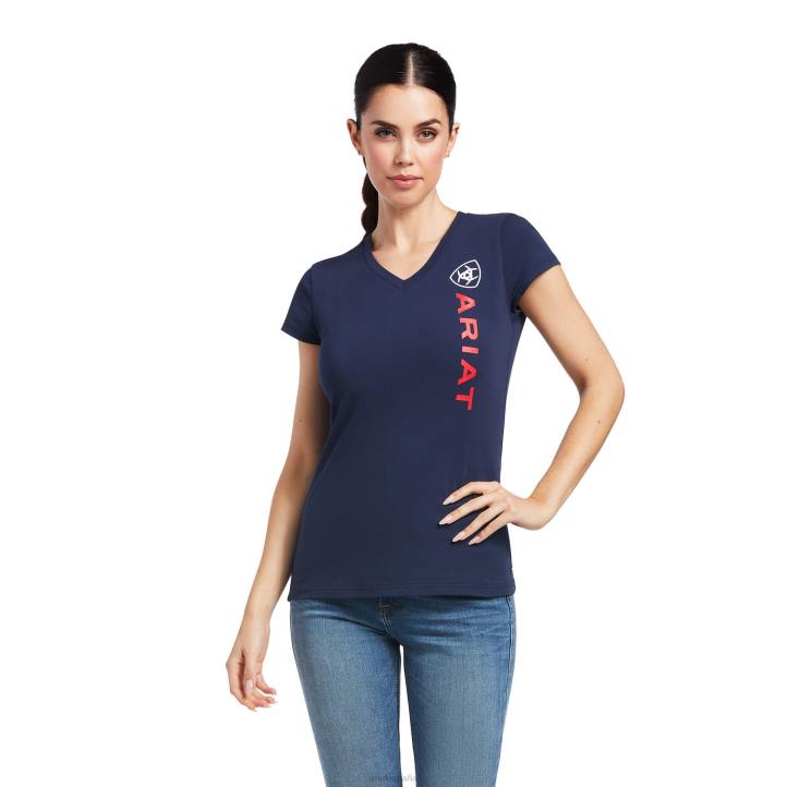 camiseta con logo vertical Ariat mujer Armada tapas 044J2878