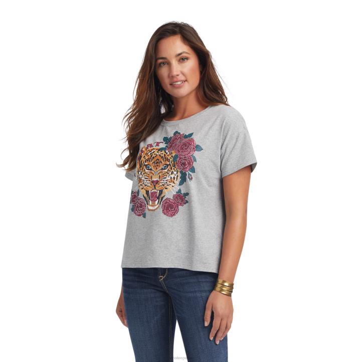 camiseta de leopardo dama Ariat mujer cuero gris tapas 044J3221