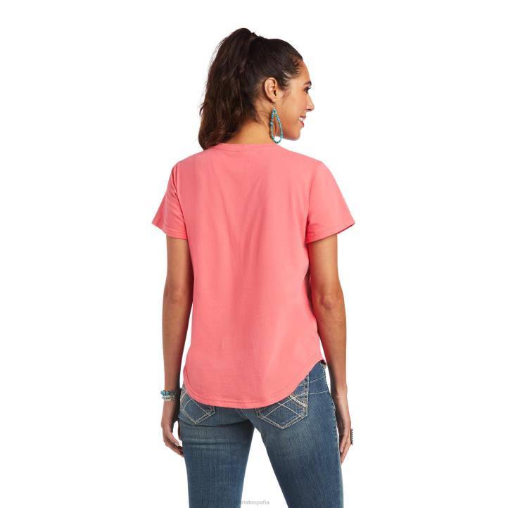camiseta de máquina verde Ariat mujer paraíso coralino tapas 044J3251