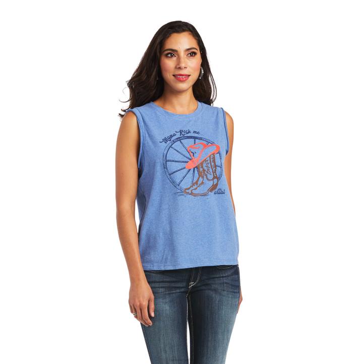 camiseta de mamá Ariat mujer Reikiavik azul tapas 044J3193