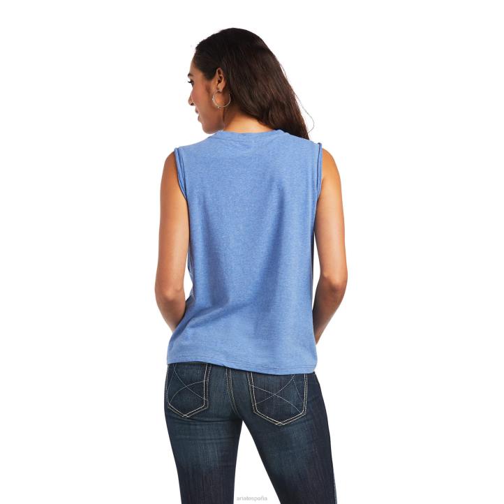 camiseta de mamá Ariat mujer Reikiavik azul tapas 044J3193