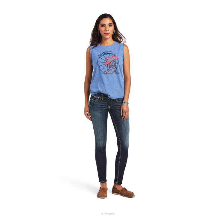 camiseta de mamá Ariat mujer Reikiavik azul tapas 044J3193