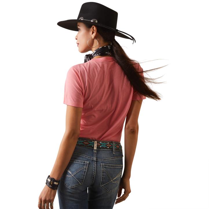 camiseta de puntada Ariat mujer brezo coralino tapas 044J2949