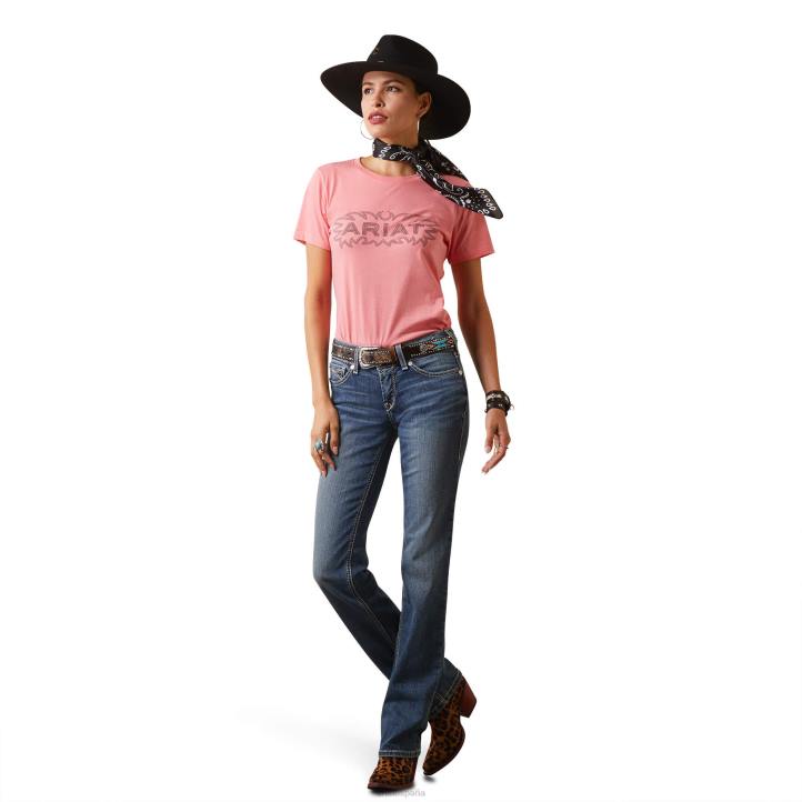 camiseta de puntada Ariat mujer brezo coralino tapas 044J2949