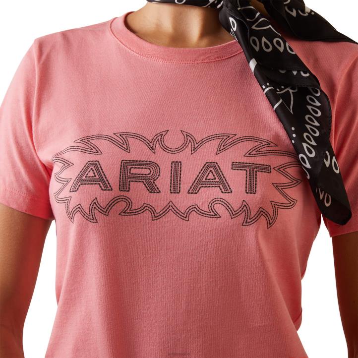 camiseta de puntada Ariat mujer brezo coralino tapas 044J2949