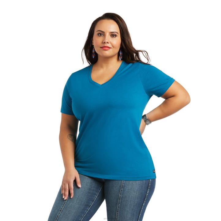 camiseta elemento Ariat mujer azul sajonia tapas 044J3234