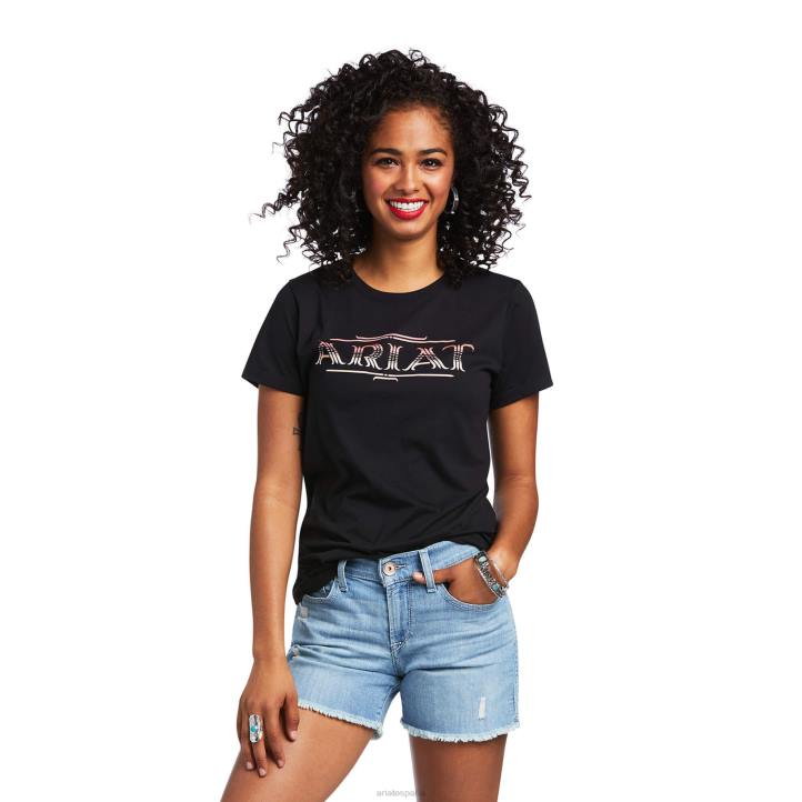camiseta estilo sarape Ariat mujer negro tapas 044J2884