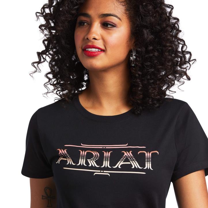 camiseta estilo sarape Ariat mujer negro tapas 044J2884
