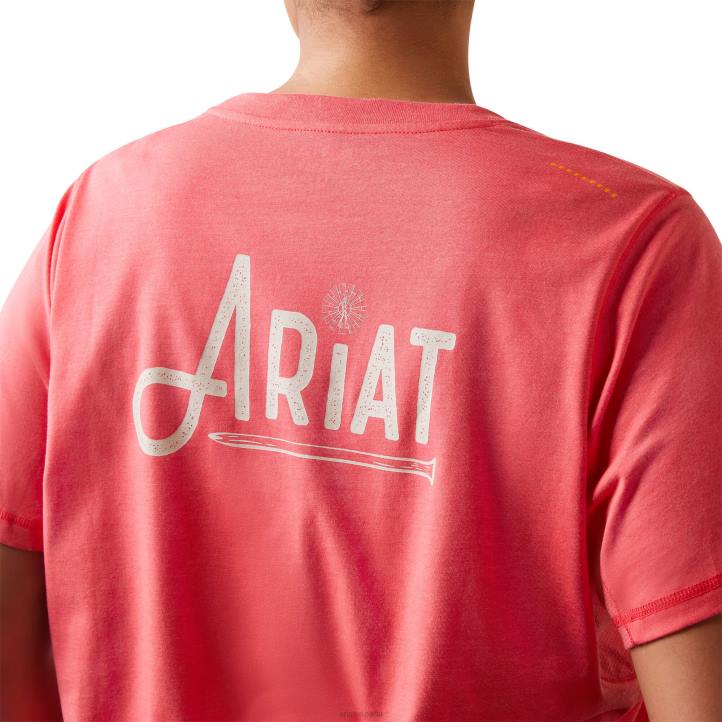 camiseta gráfica de trabajador de barras de refuerzo Ariat mujer baya del té tapas 044J3083