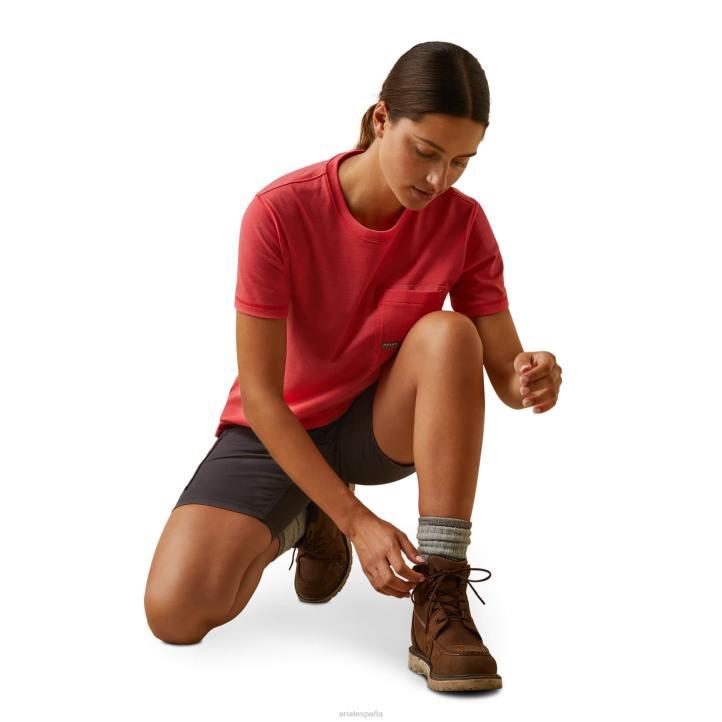 camiseta gráfica de trabajador de barras de refuerzo Ariat mujer baya del té tapas 044J3083