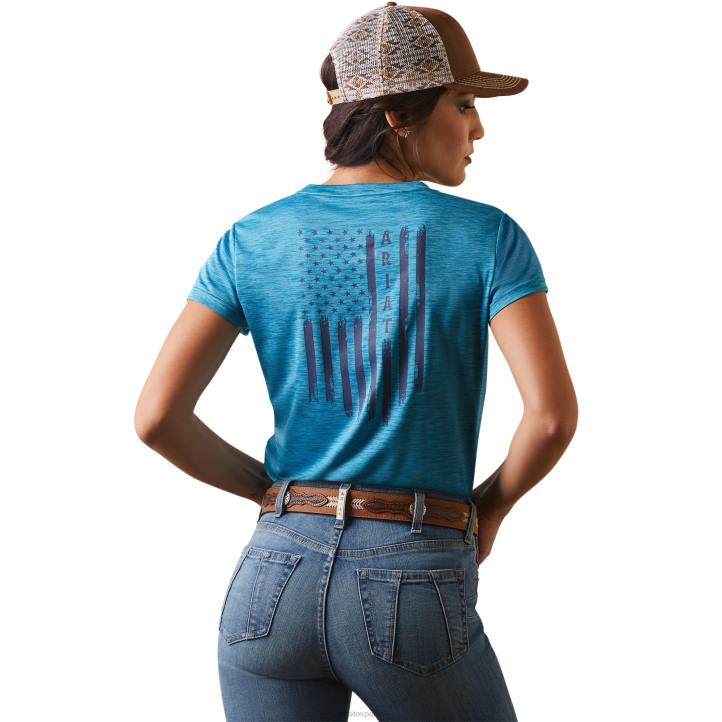 camiseta patriota laguna Ariat mujer mosaico azul tapas 044J2860