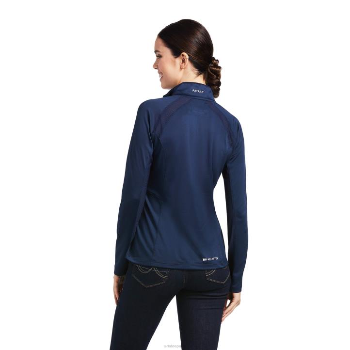 Camiseta interior Sunstopper 2.0 con cremallera de 1/4 Ariat mujer Armada tapas 044J2812