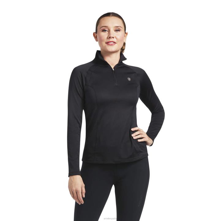 Camiseta interior Sunstopper 2.0 con cremallera de 1/4 Ariat mujer negro tapas 044J2870