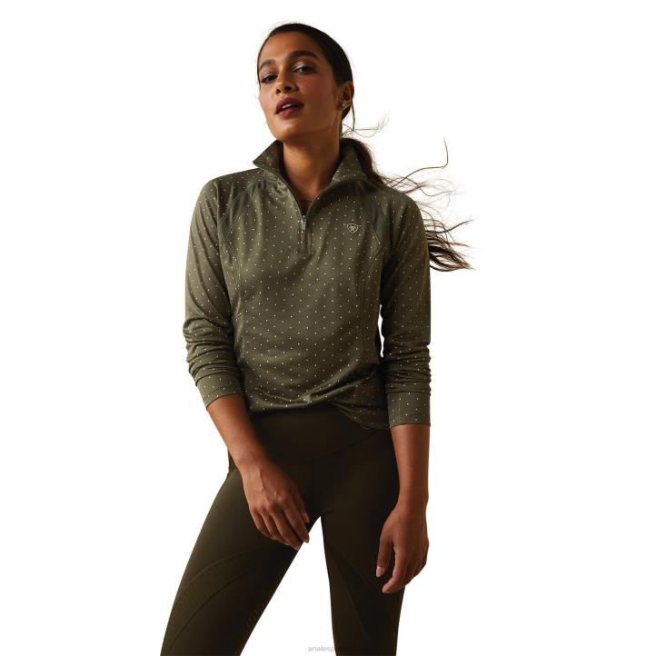 Camiseta interior Sunstopper 2.0 con cremallera de 1/4 Ariat mujer punto escarabajo tapas 044J2819