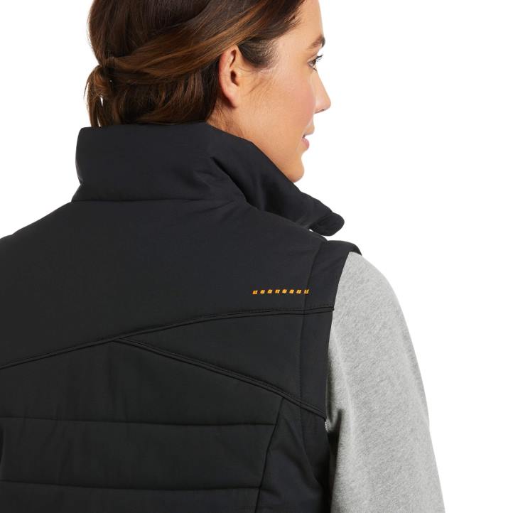 chaleco aislante de lona elástica Rebar Valkyrie Ariat mujer negro tapas 044J3622