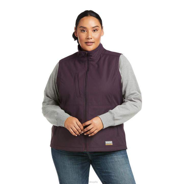 chaleco softshell de lona elástica con barras de refuerzo Ariat mujer ciruela perfecta tapas 044J3601