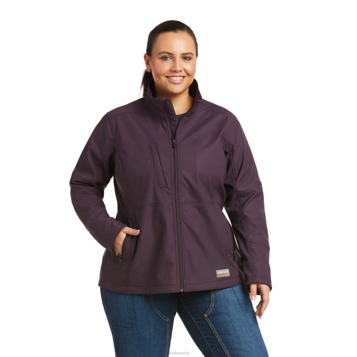 Chaqueta softshell de lona elástica Rebar Ariat mujer ciruela perfecta tapas 044J3592