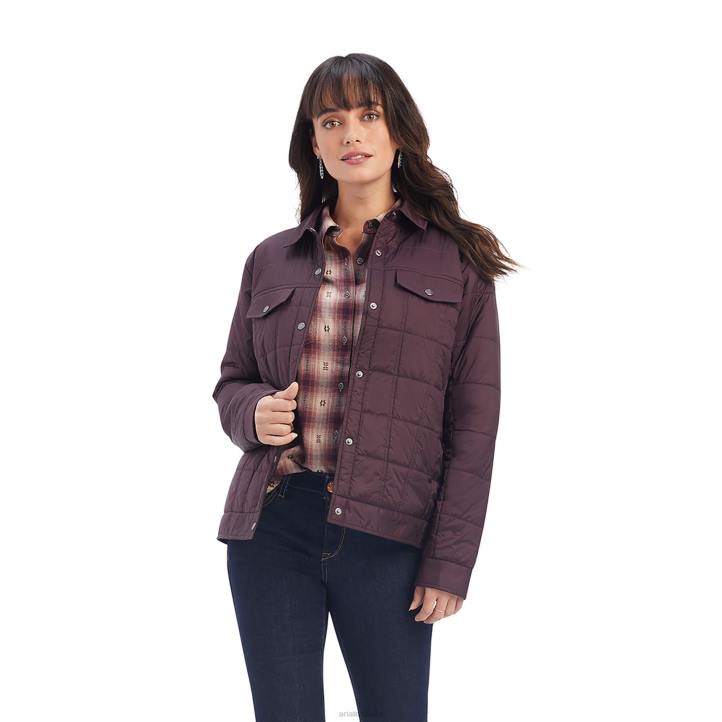 chaqueta acolchada estilo camionero con aislamiento Ariat mujer vino de morera tapas 044J3536