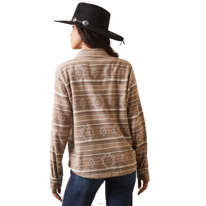 chaqueta de camisa de tarea real Ariat mujer jacquard dakota tapas 044J3521