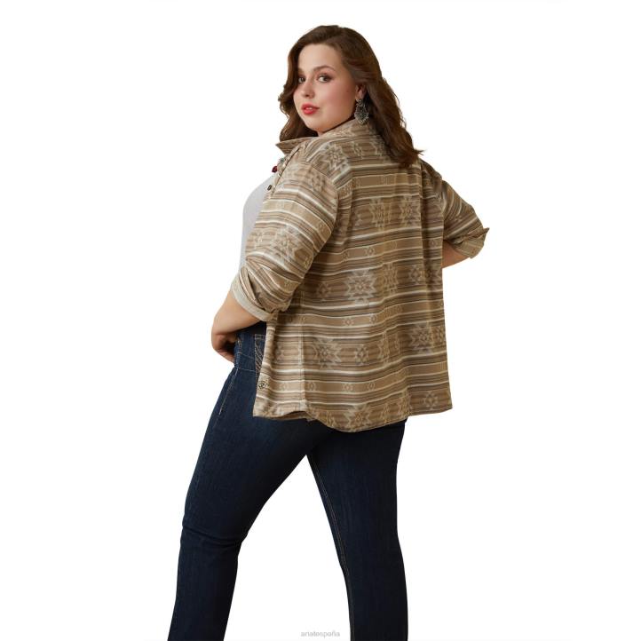 chaqueta de camisa de tarea real Ariat mujer jacquard dakota tapas 044J3521