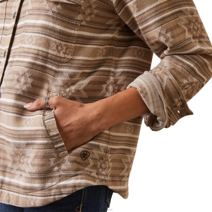 chaqueta de camisa de tarea real Ariat mujer jacquard dakota tapas 044J3521