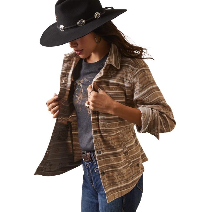 chaqueta de camisa de tarea real Ariat mujer jacquard dakota tapas 044J3521