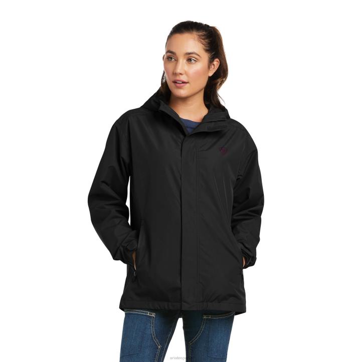 chaqueta impermeable con logo Stormshell Rebar Ariat mujer negro/morado tapas 044J3551