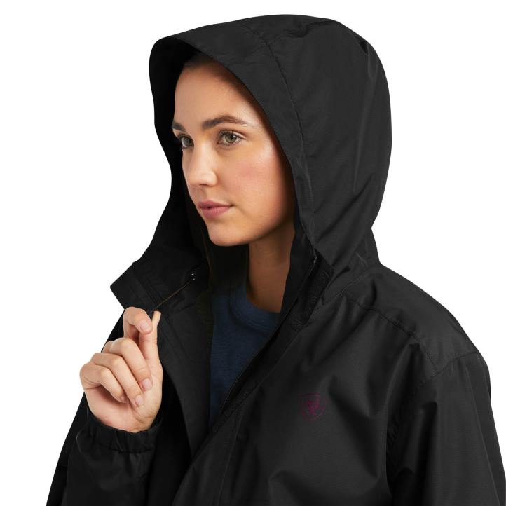 chaqueta impermeable con logo Stormshell Rebar Ariat mujer negro/morado tapas 044J3551