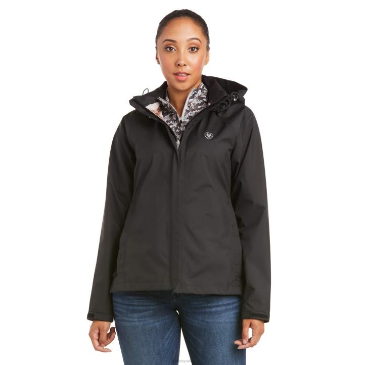 chaqueta impermeable empacable Ariat mujer negro tapas 044J3619