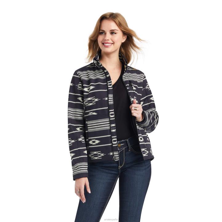 chaqueta softshell chimayo Ariat mujer rio chiquito negro/crema de mantequilla tapas 044J3491