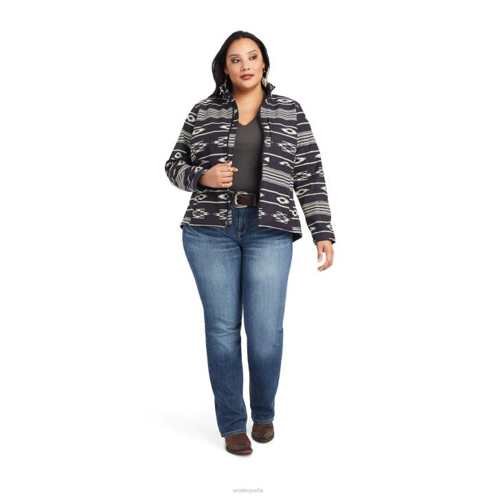 chaqueta softshell chimayo Ariat mujer rio chiquito negro/crema de mantequilla tapas 044J3491
