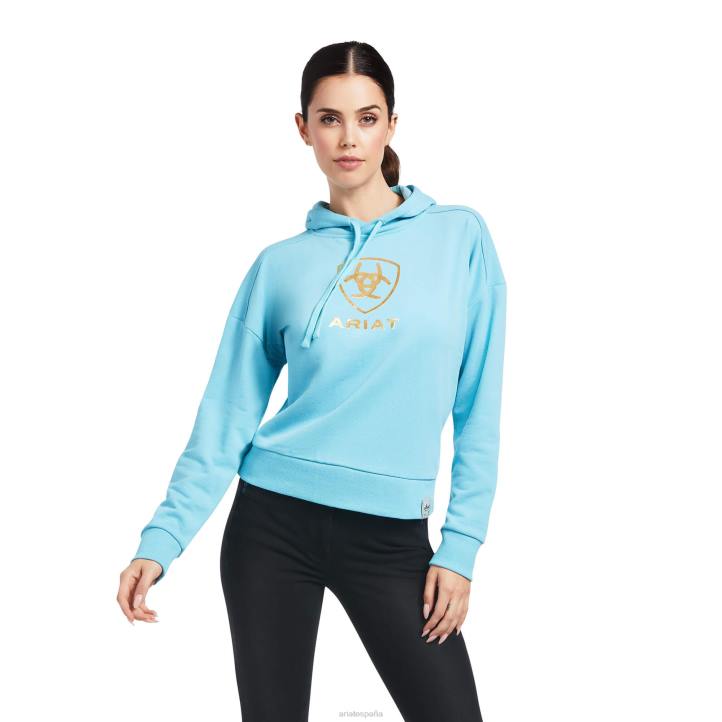 solo sudadera con capucha Ariat mujer azul lechoso tapas 044J3429