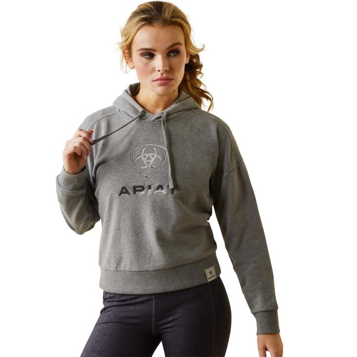 solo sudadera con capucha Ariat mujer cuero gris tapas 044J3369