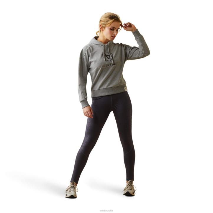 solo sudadera con capucha Ariat mujer cuero gris tapas 044J3369