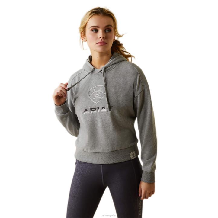 solo sudadera con capucha Ariat mujer cuero gris tapas 044J3369