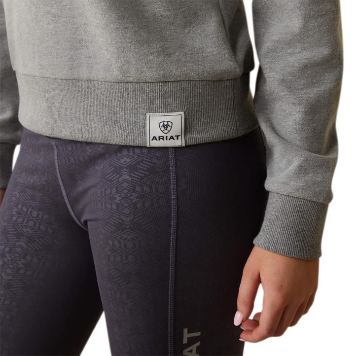 solo sudadera con capucha Ariat mujer cuero gris tapas 044J3369