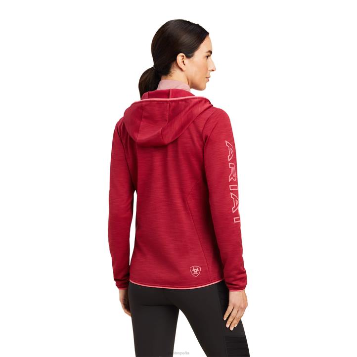 sudadera byron con cremallera completa Ariat mujer capullo rojo tapas 044J3430
