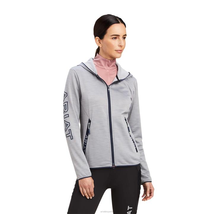 sudadera byron con cremallera completa Ariat mujer cuero gris tapas 044J3432