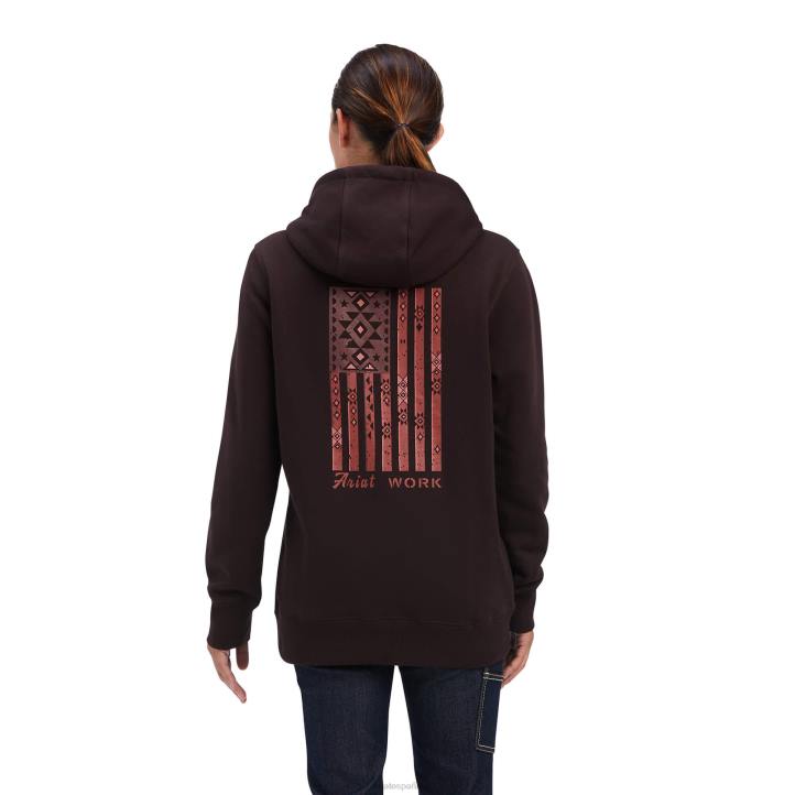 sudadera con capucha con gráfico de bandera azteca de refuerzo Ariat mujer lunar tapas 044J3423